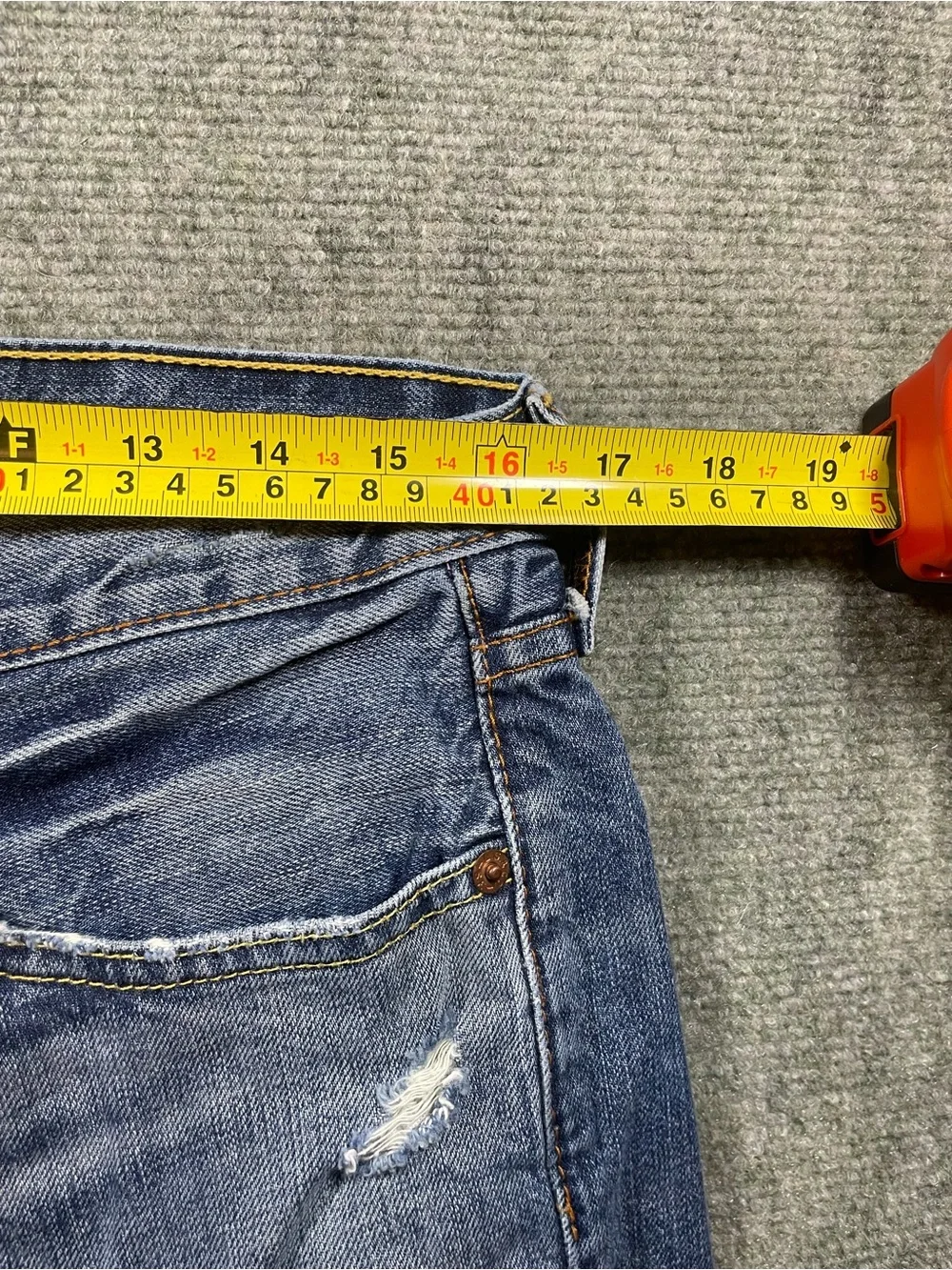 Levi's 511 Medium Blue Distressed Straight Jeans